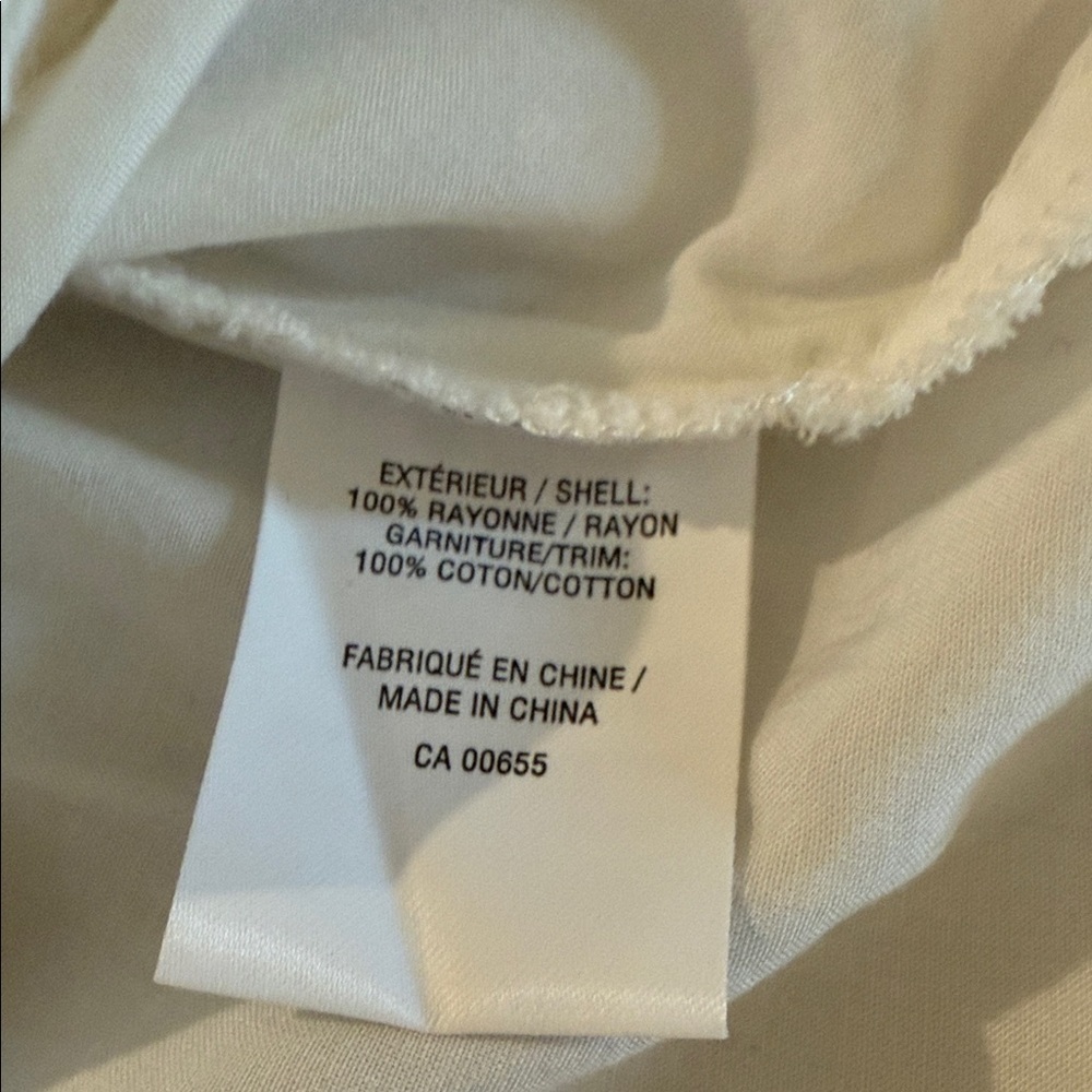 Reitmans Peasant Blouse Off-White Cream V-Neck 3/4 Sleeve Eyelet Trim Size Small - Picture 14 of 14